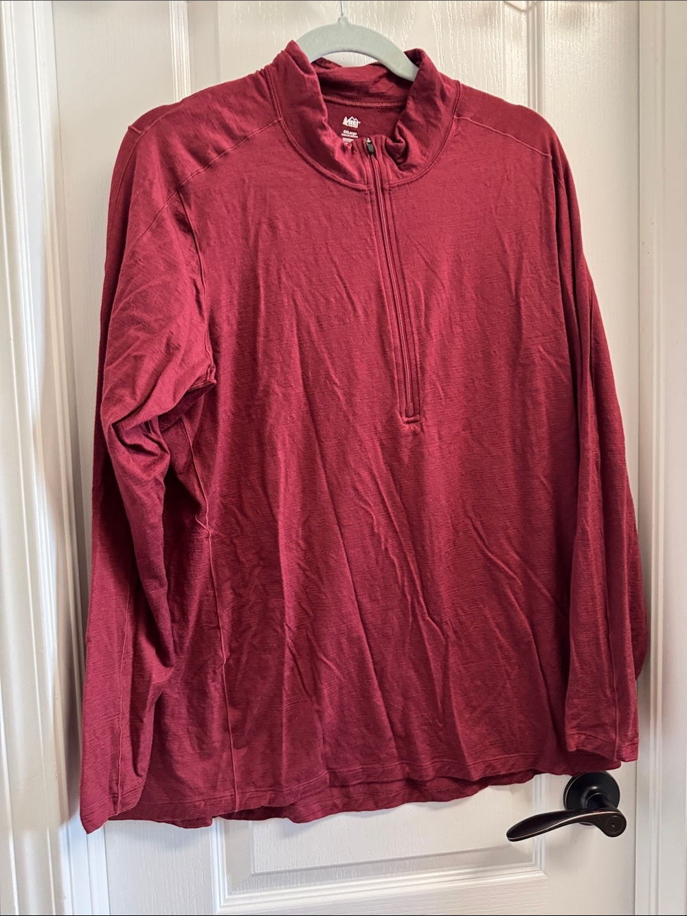 Women’s 100% merionLong-Sleeve Half-Zip Pullover - Red